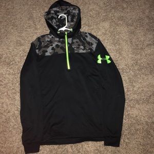 Under Armour Camo/ Neon green running hoodie